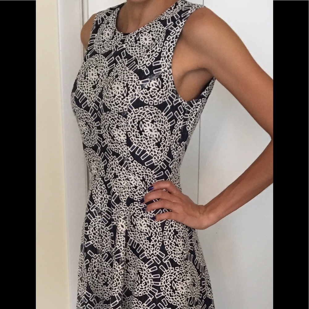 Shoshanna Monochrome Geometric Mini Dress